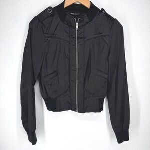 Wet Seal Womens Cropped Satin Bomber Jacket Small Vintage Goth Grunge Streetwear